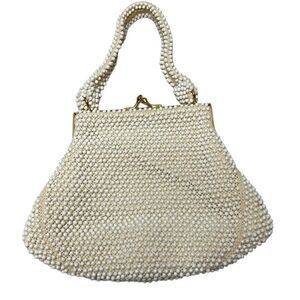 Cream Crochet pearl Bag